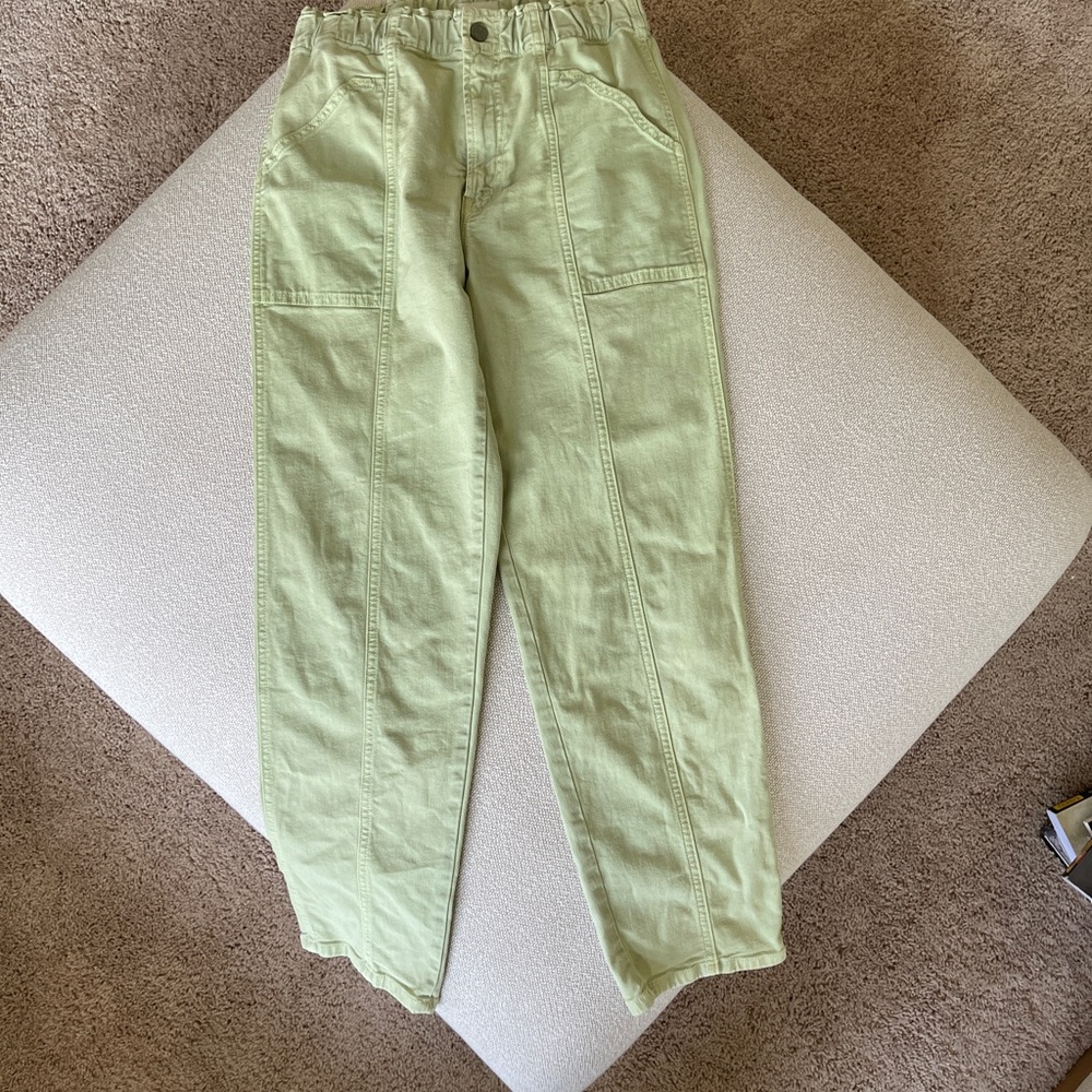MOTHER Women's Straight Leg Jeans in Light Green - Picture 7 of 7